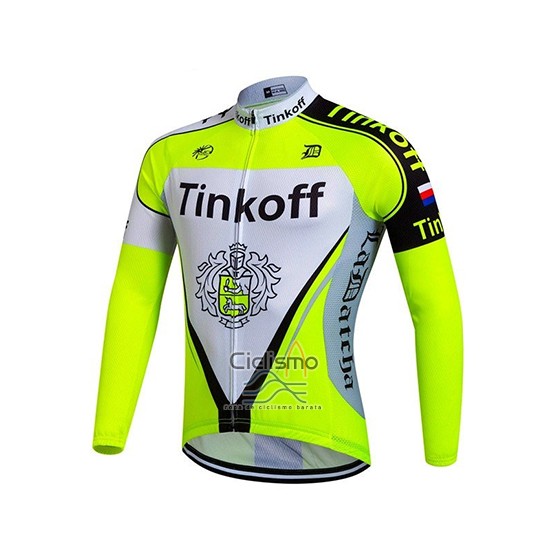 Tinkoff Ropa Ciclismo Culotte Largo 2017 Mangas Largas Brillante Verde